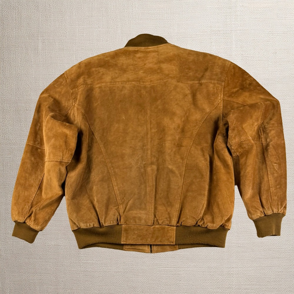 Wilson's Leather Men's Brown Bomber Jacket Large Lined Vintage - Picture 2 of 12
